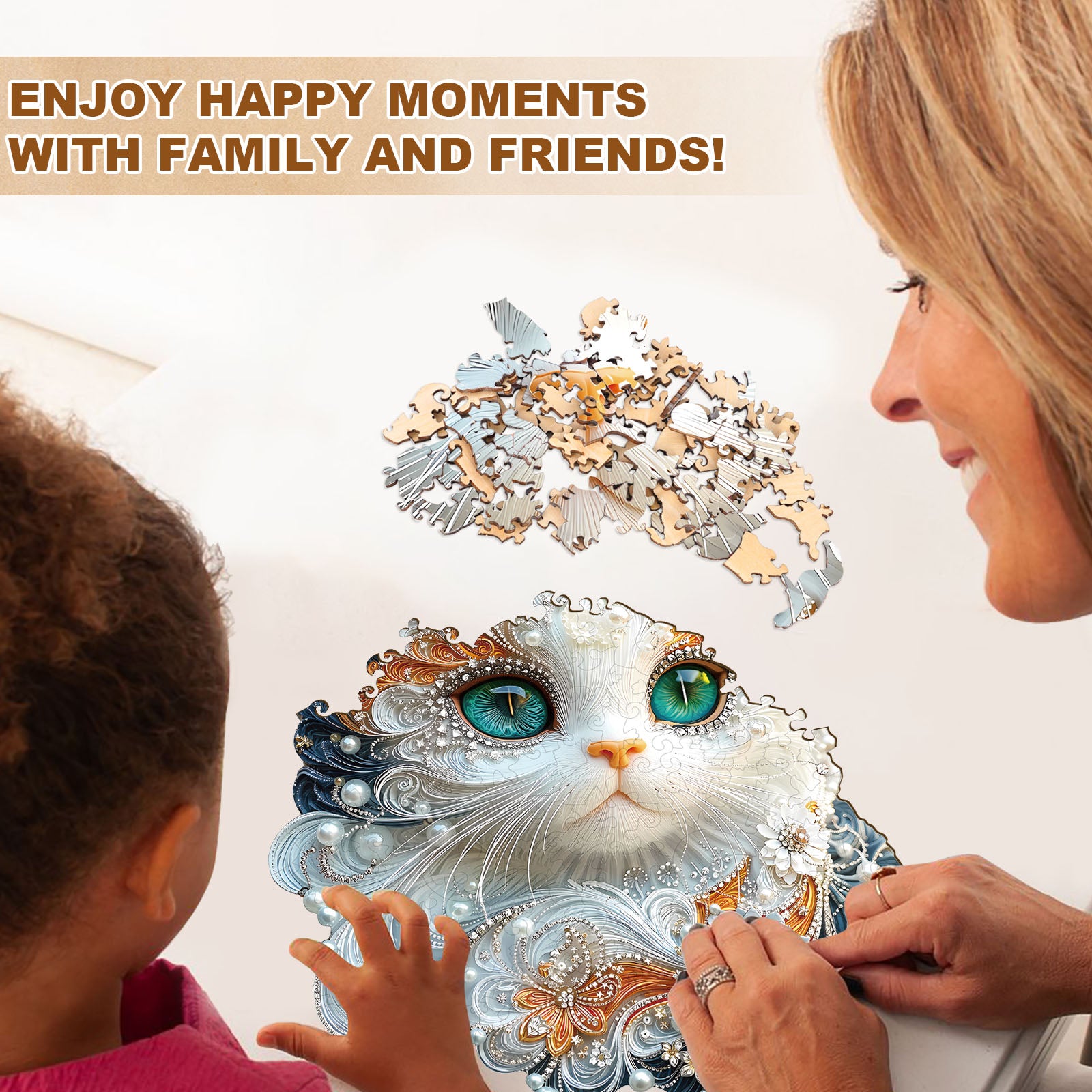 Jewelry Kitten Wooden Jigsaw Puzzle