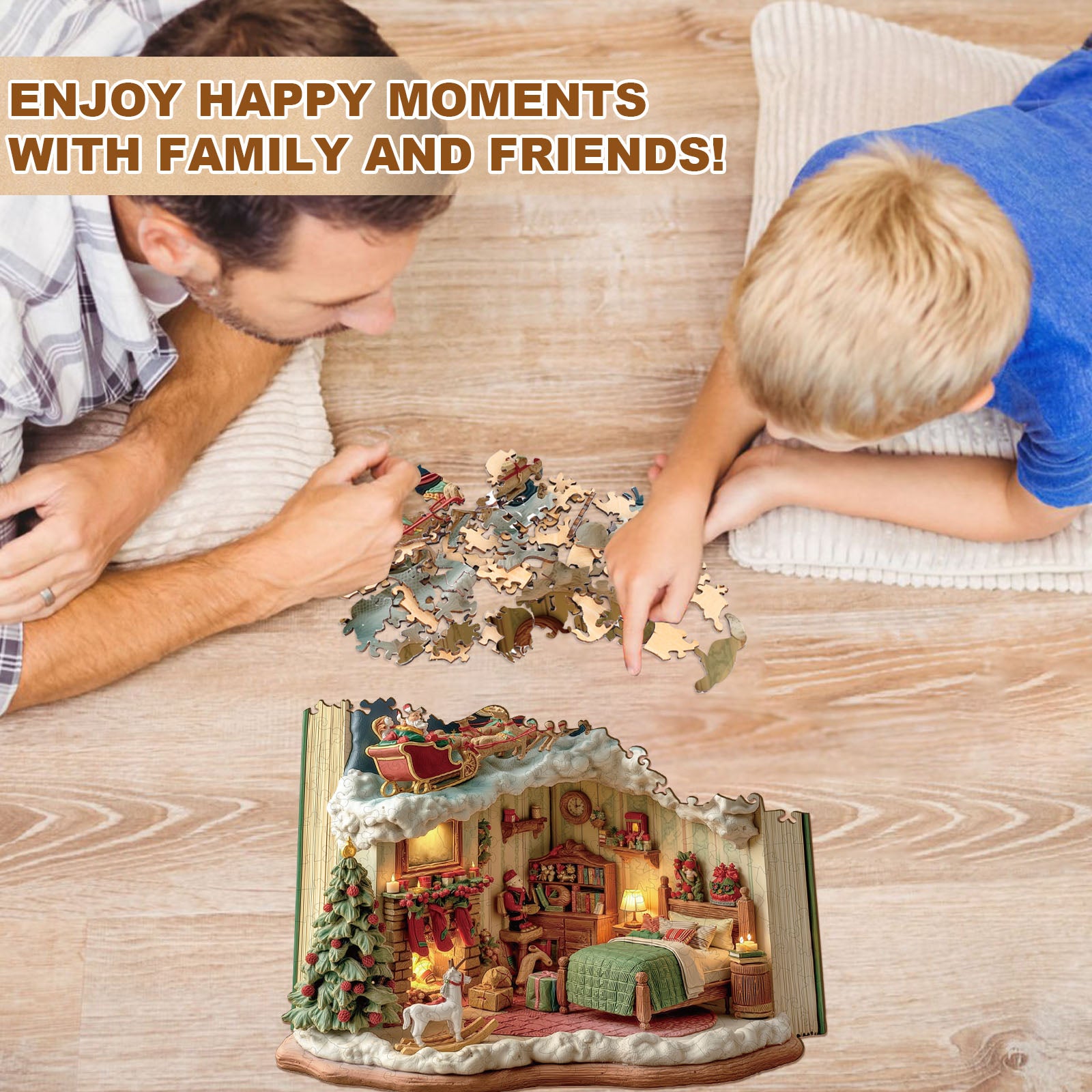 Christmas Eve in the Book Wooden Jigsaw Puzzle
