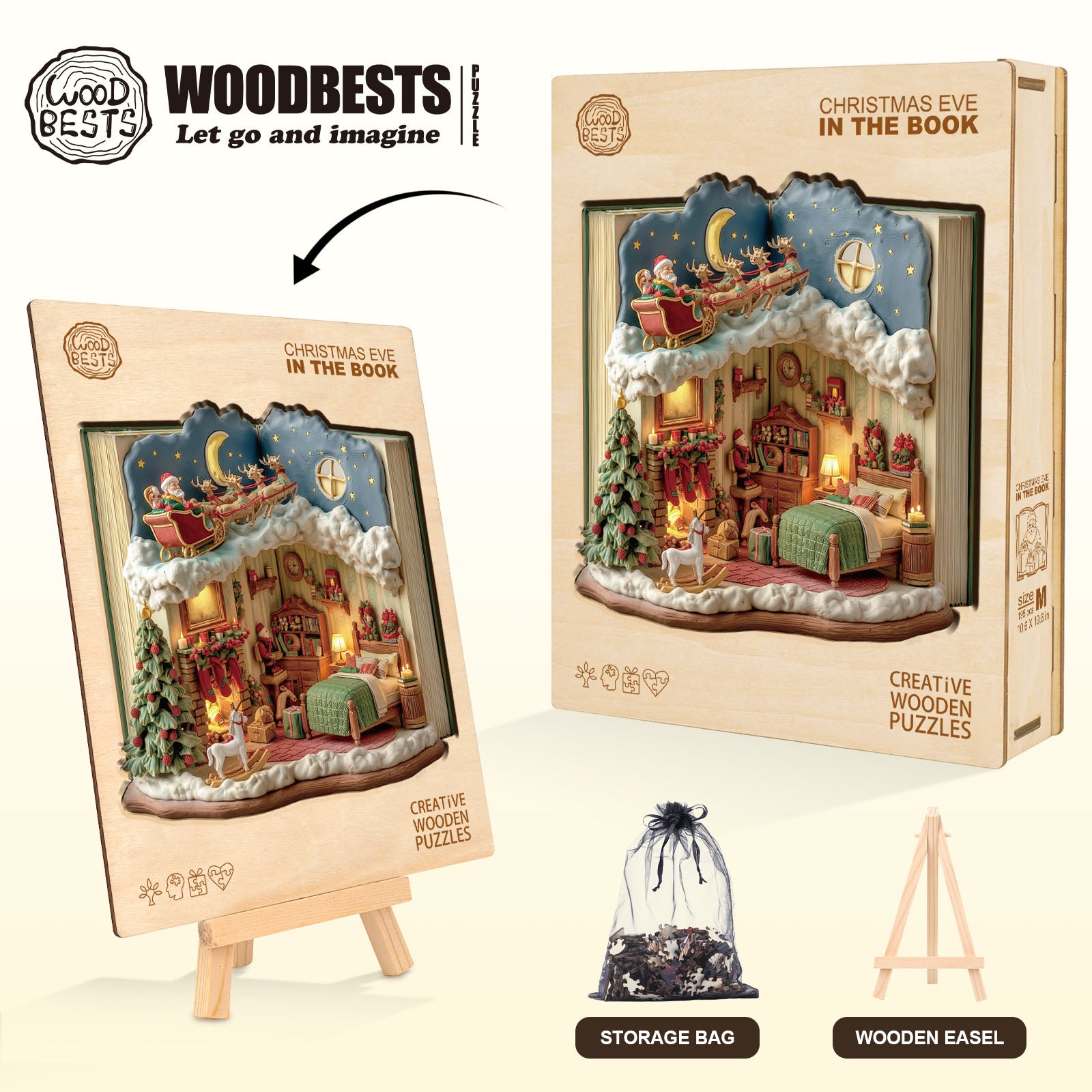 Christmas Eve in the Book Wooden Jigsaw Puzzle