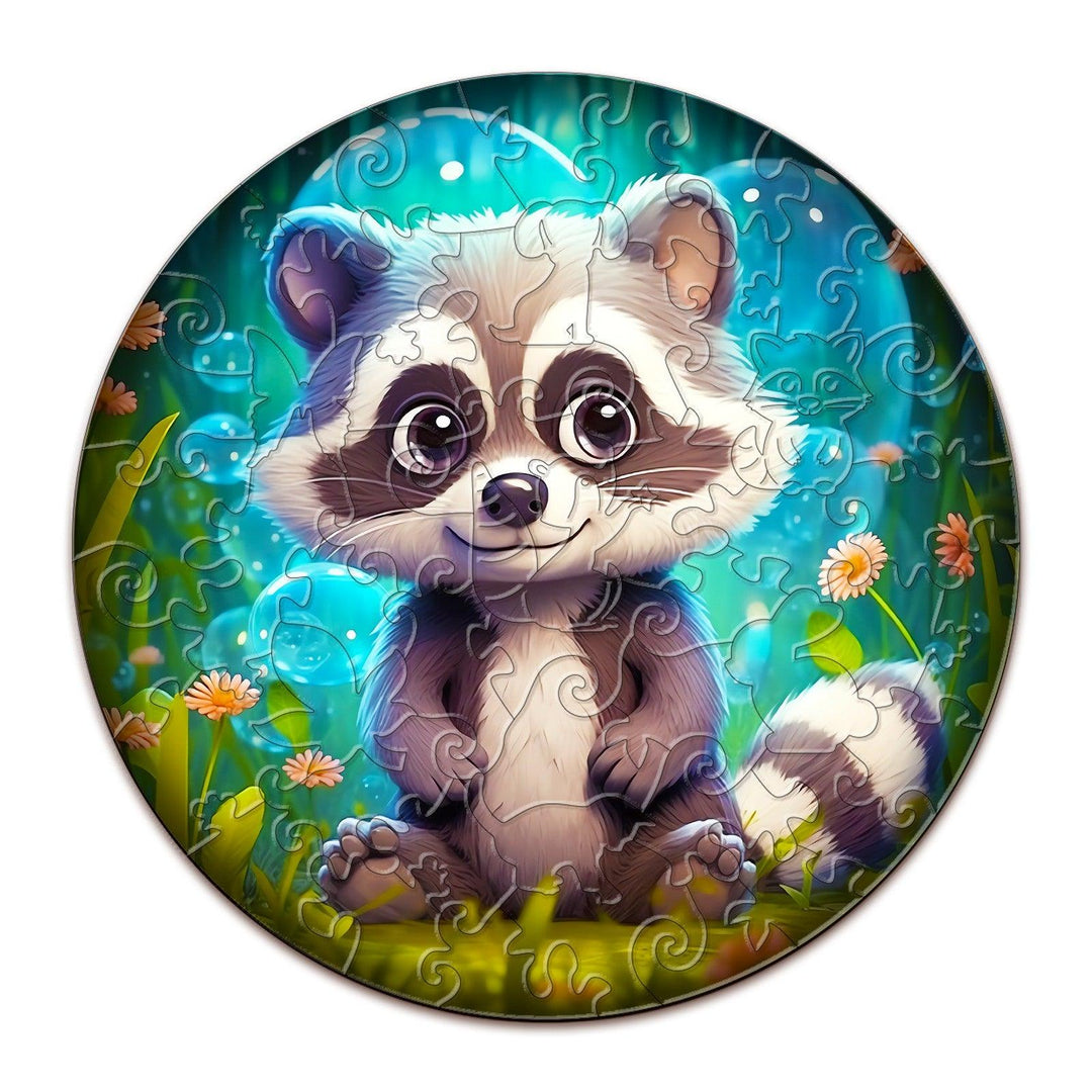 Cute Raccoon Children's Wooden Jigsaw Puzzle