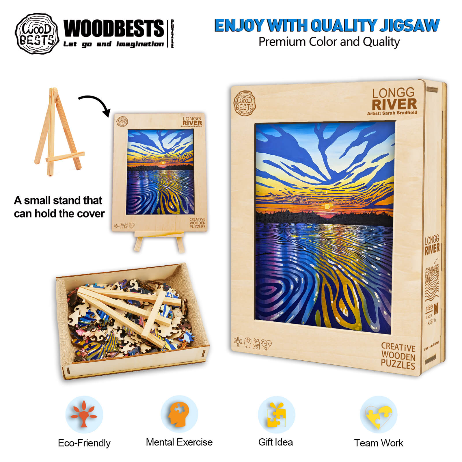 Long River jigsaw puzzle by Sarah Bradfield, featuring vibrant colors and eco-friendly materials for creative fun.