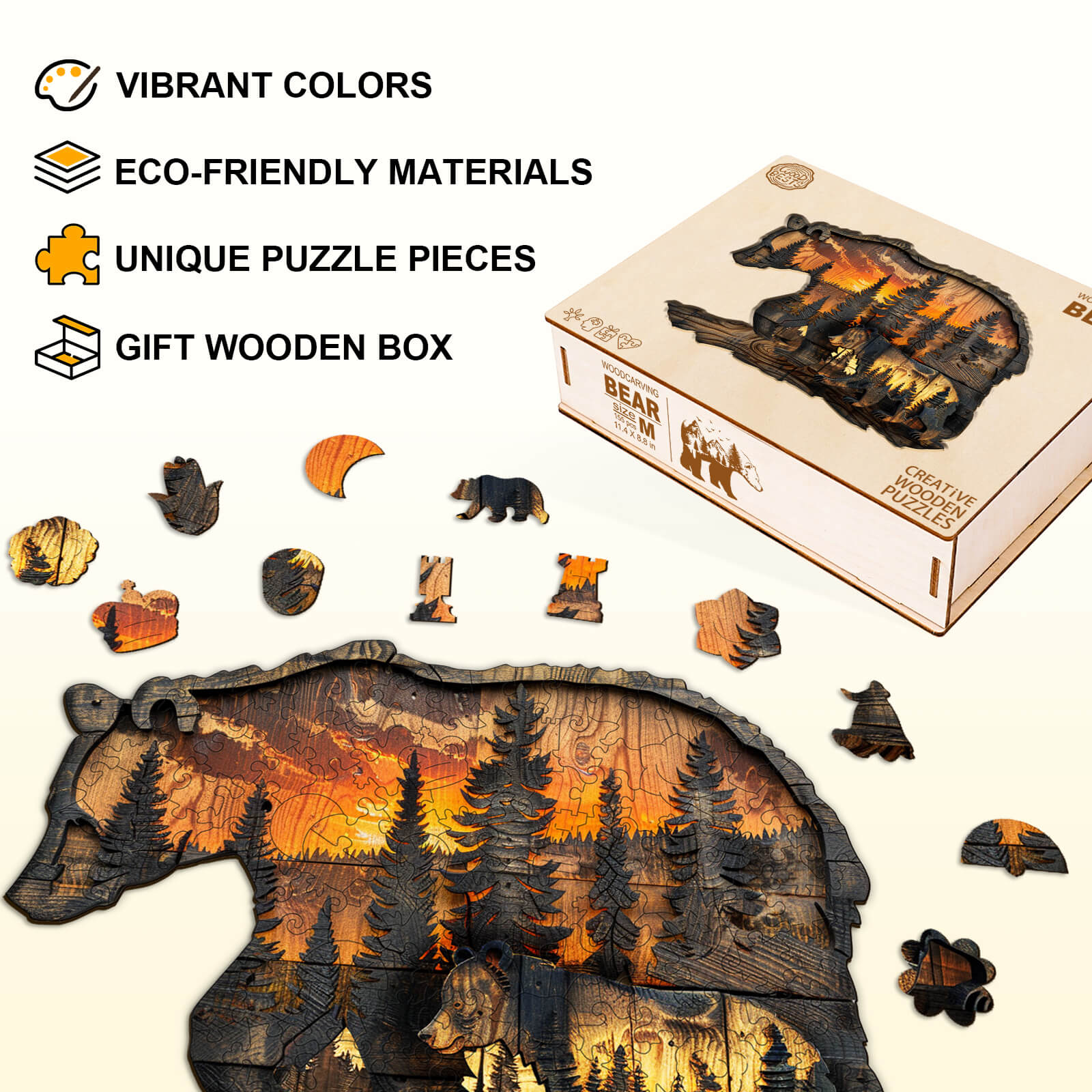 Woodcarving Bear Wooden Jigsaw Puzzle