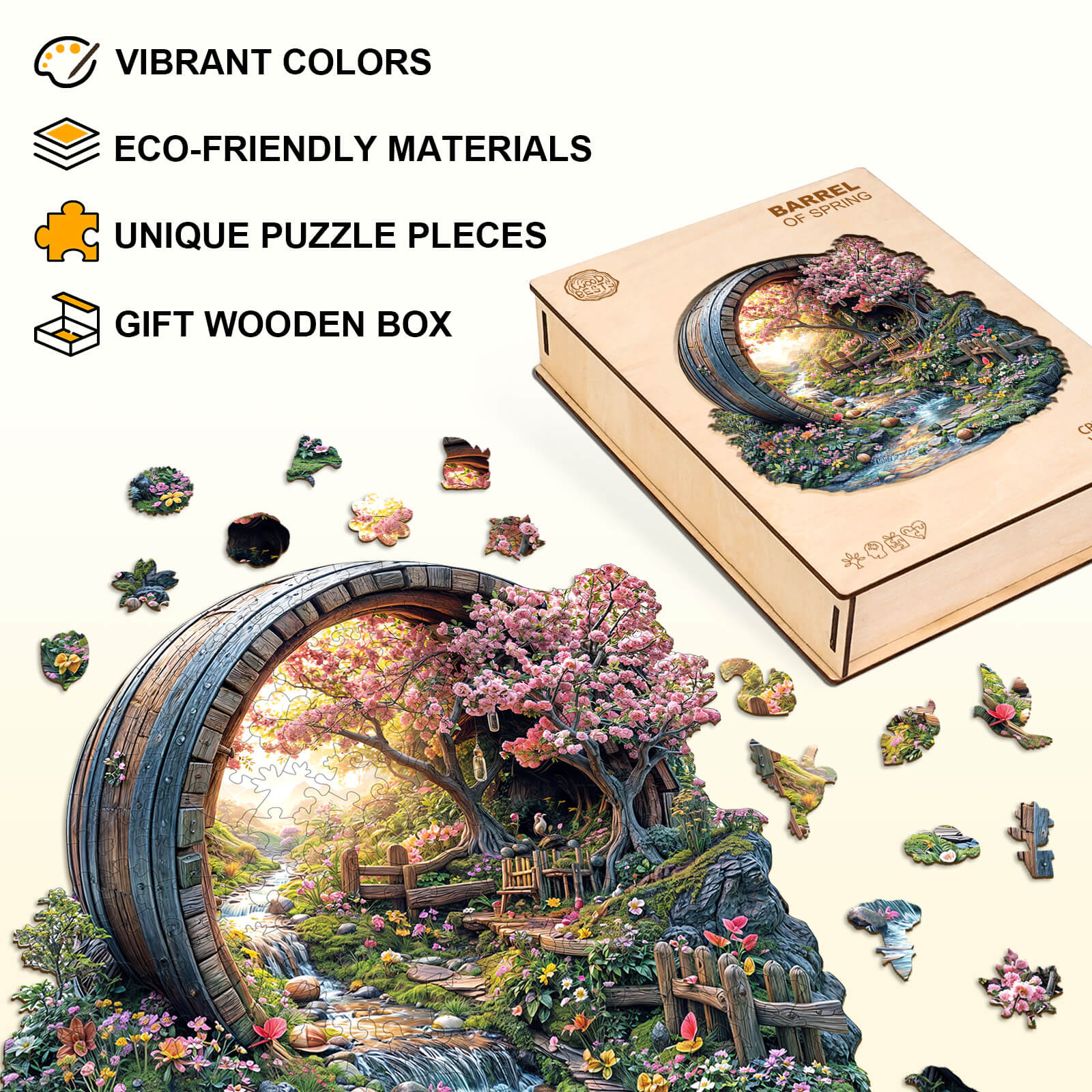 Barrel of Spring Wooden Jigsaw Puzzle