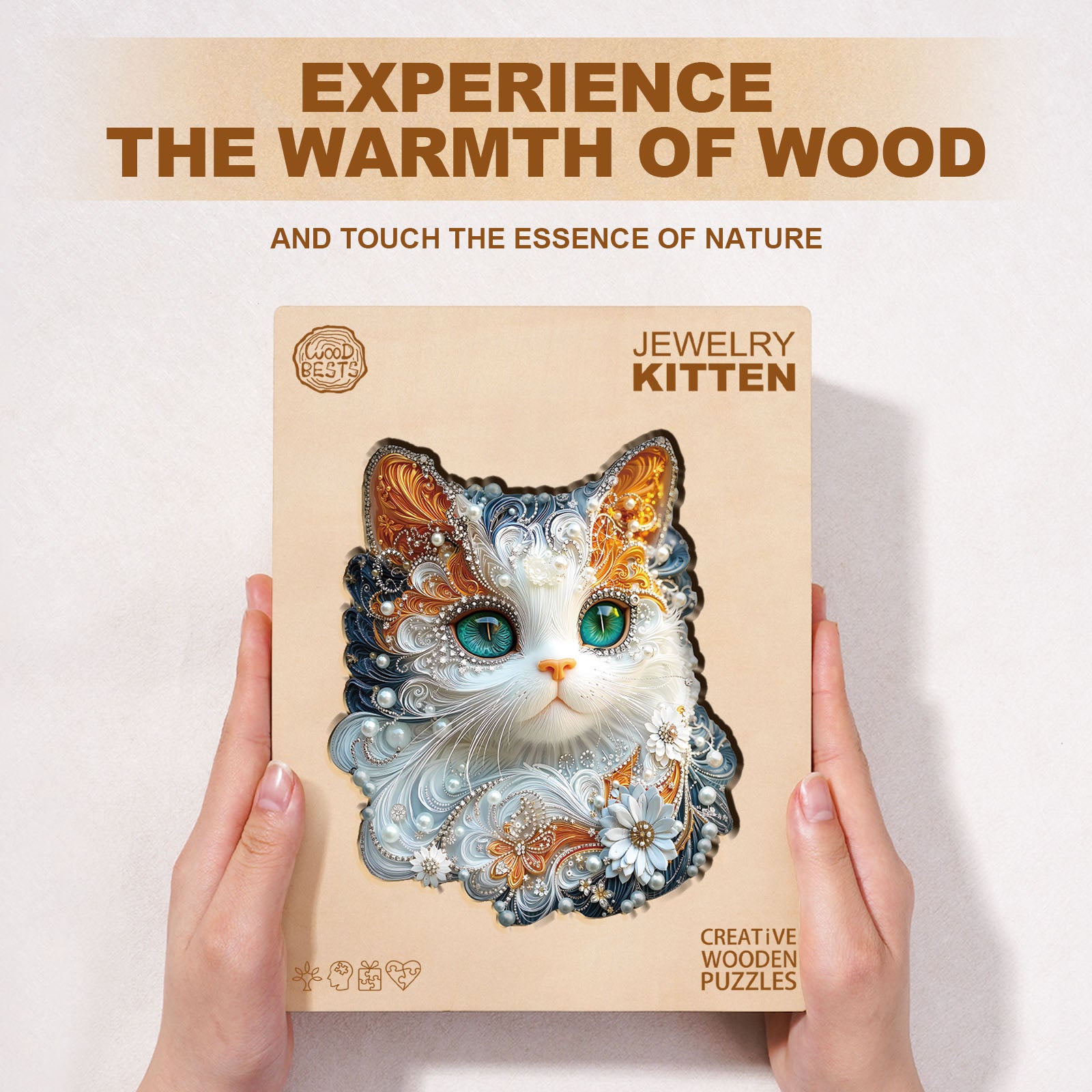Jewelry Kitten Wooden Jigsaw Puzzle