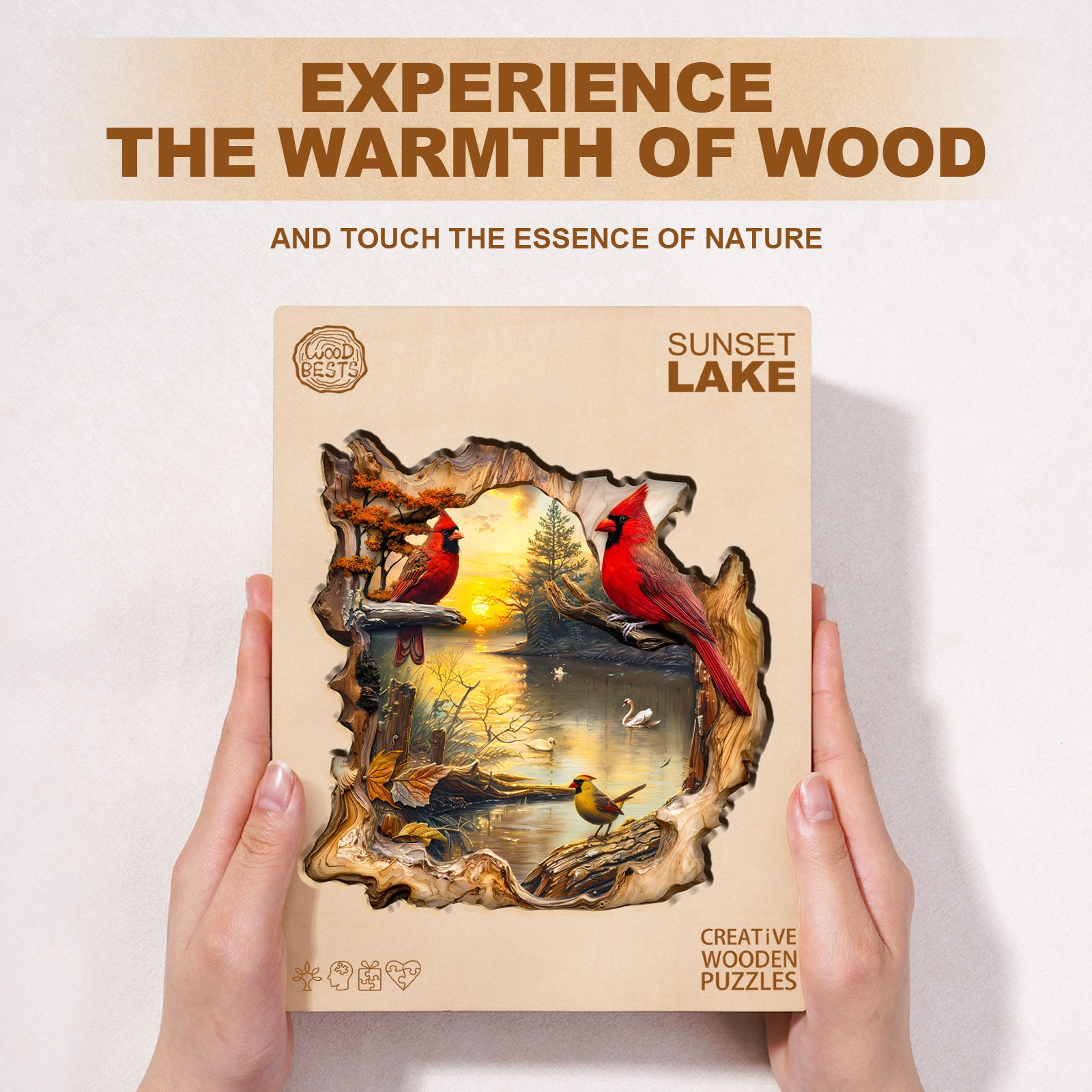 Sunset Lake Wooden Jigsaw Puzzle
