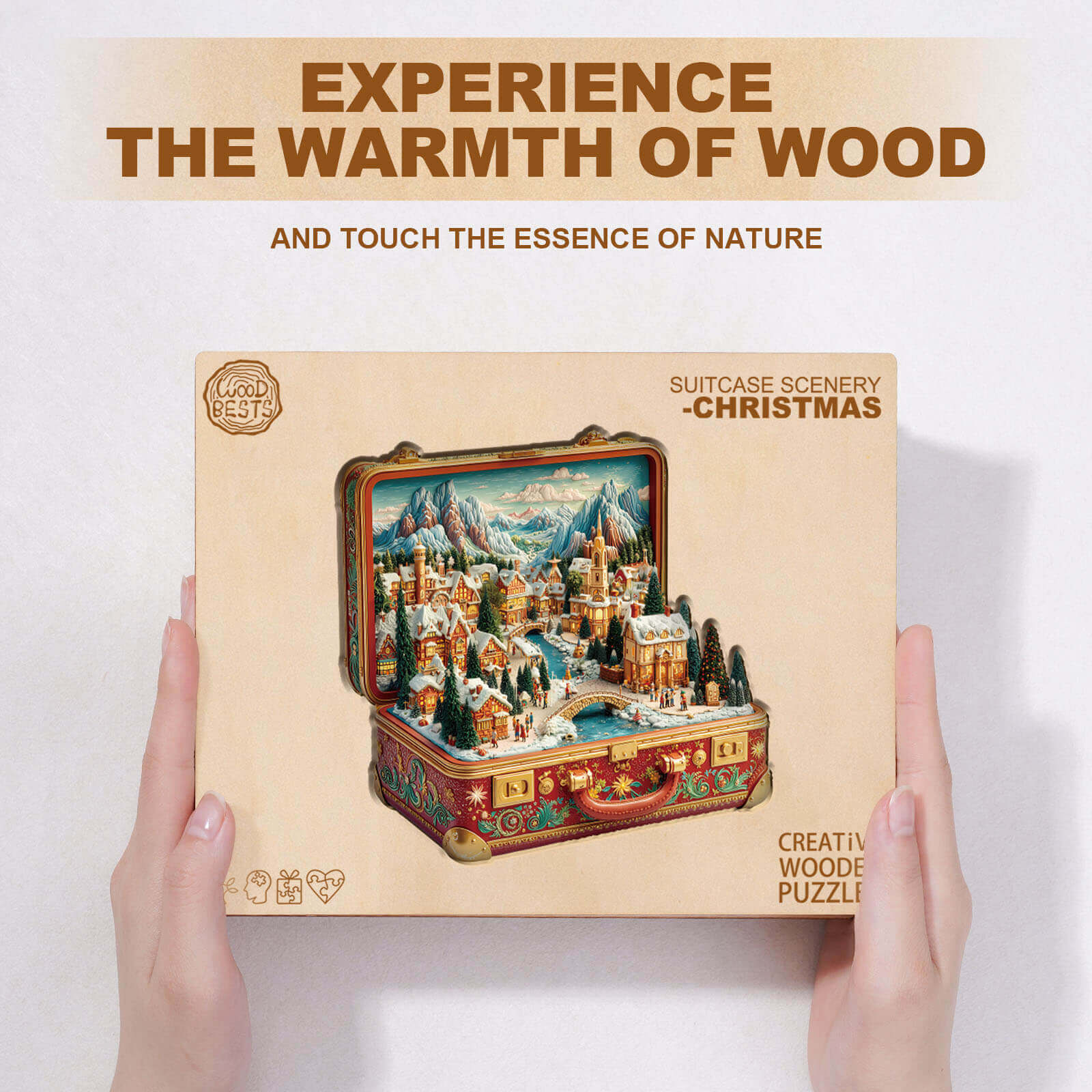 Suitcase Scenery-Christmas Wooden Jigsaw Puzzle