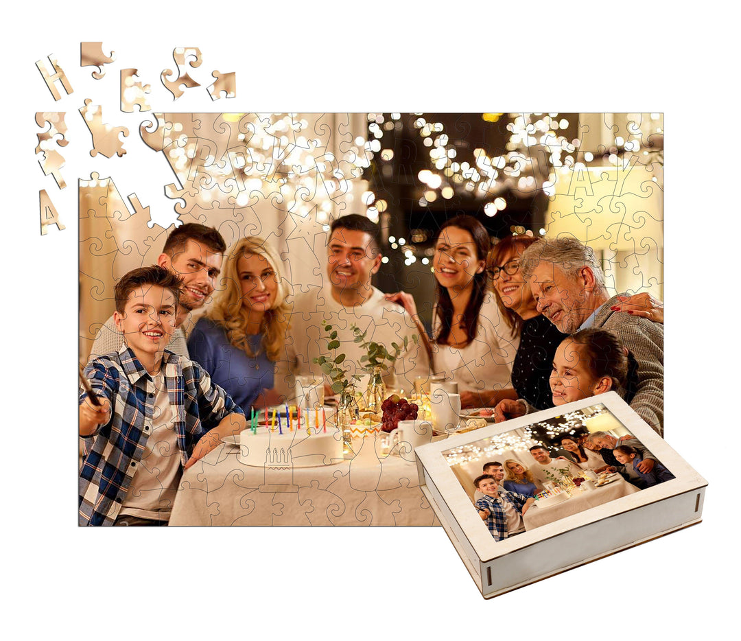Personalized Photo Wooden Puzzle - Birthday Theme