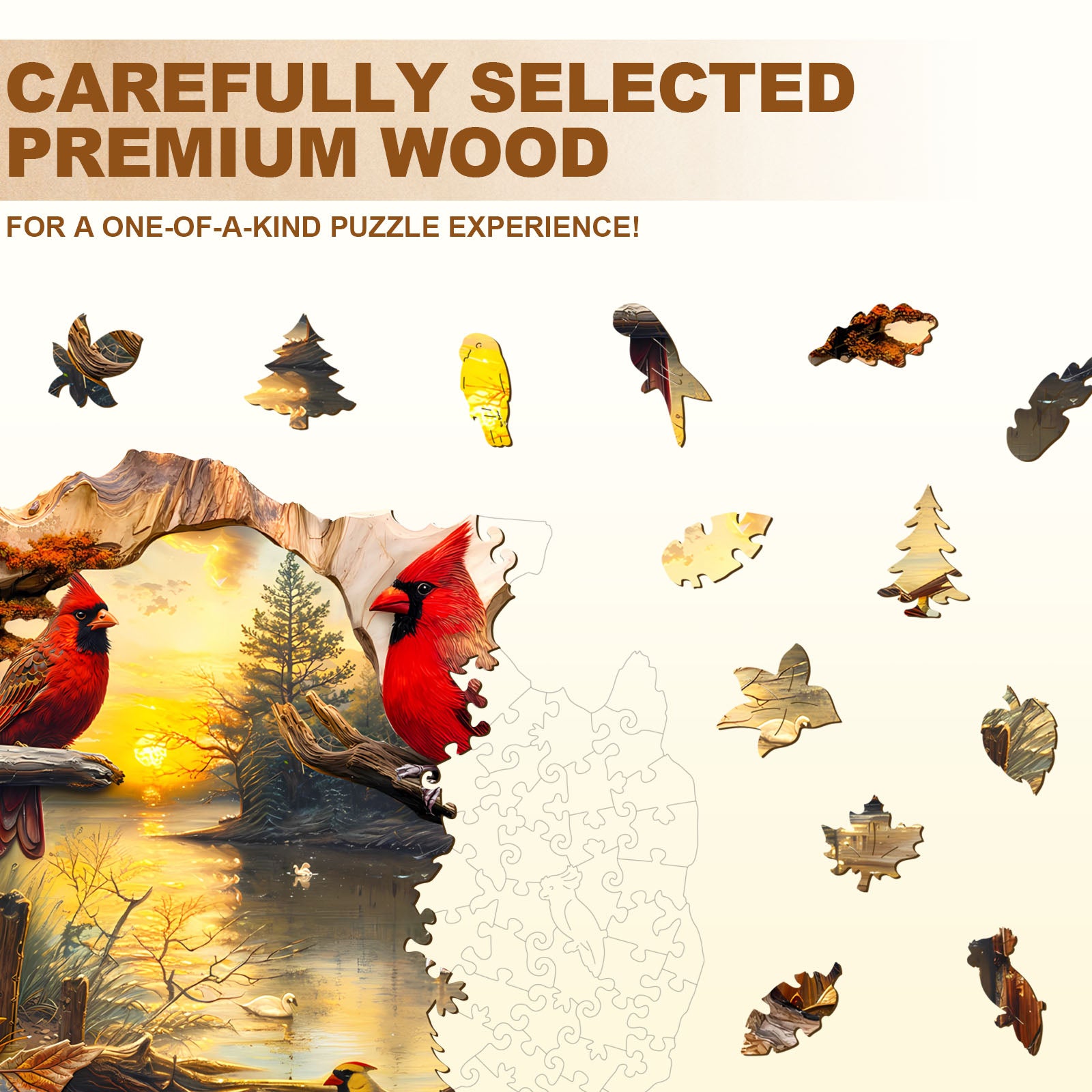 Sunset Lake Wooden Jigsaw Puzzle