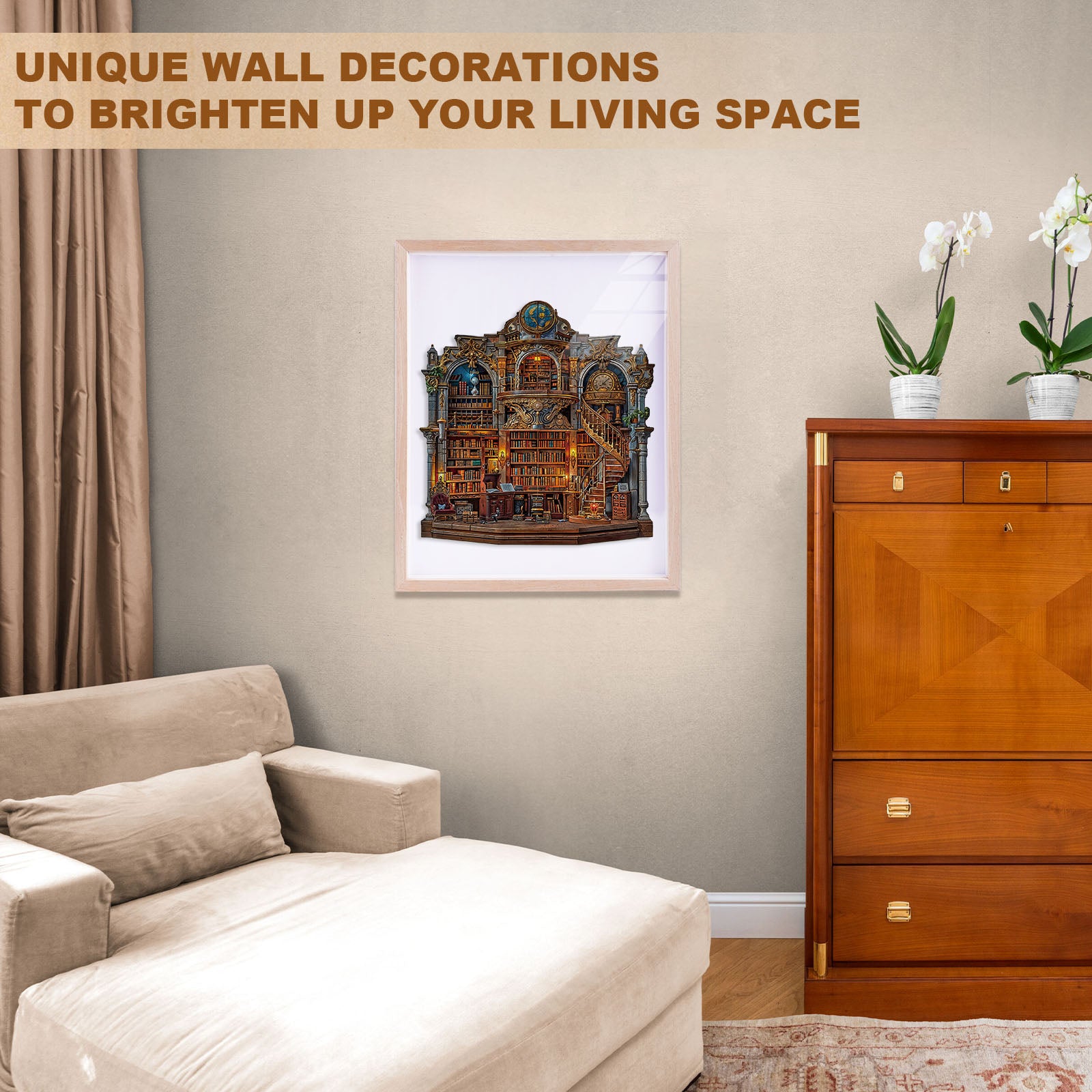 Gothic Revival Bookstore Wooden Jigsaw Puzzle