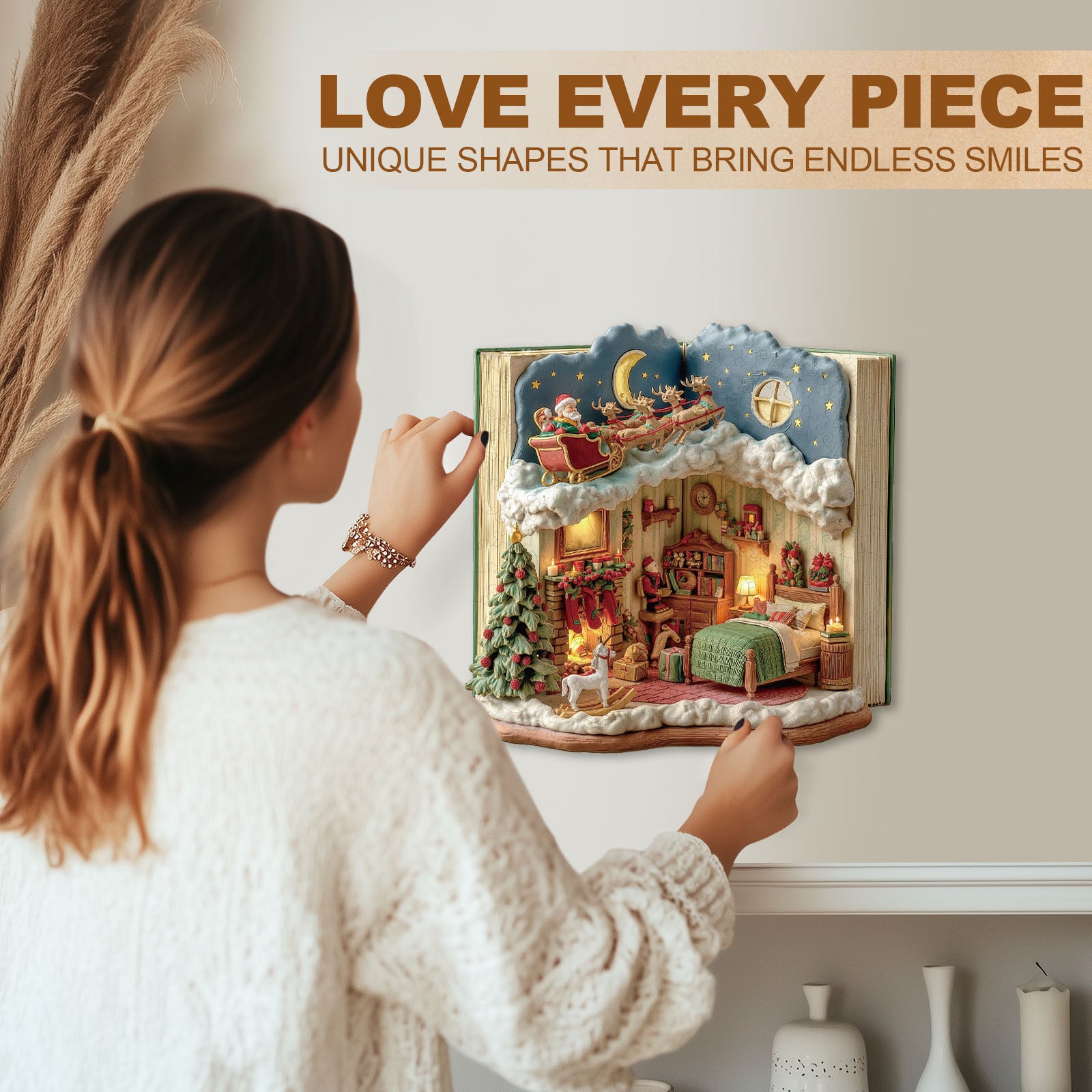 Christmas Eve in the Book Wooden Jigsaw Puzzle