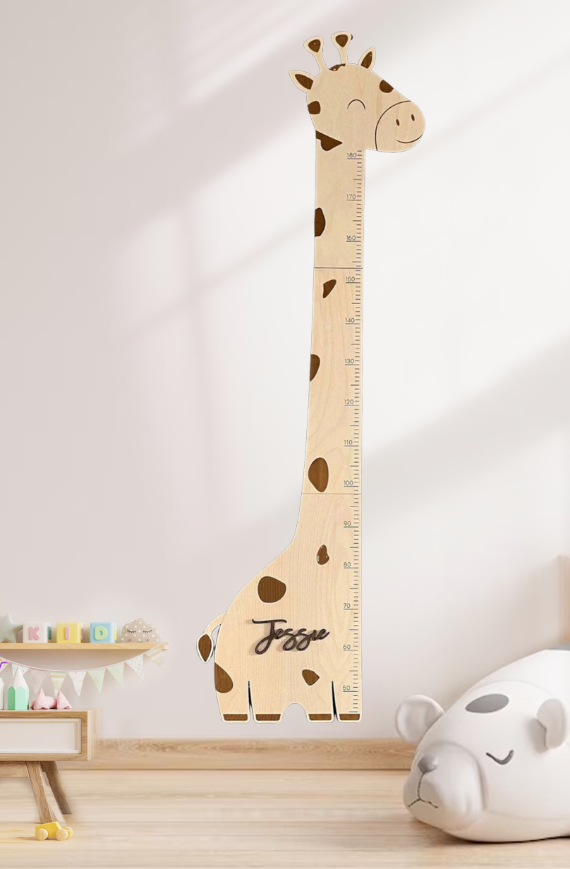 Personalized Wooden Giraffe Growth Chart Ruler