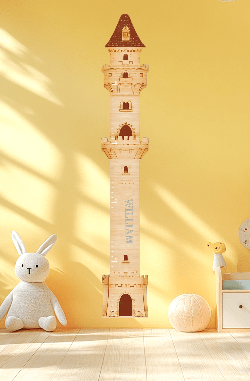 Personalized Wooden Castle Growth Chart Ruler