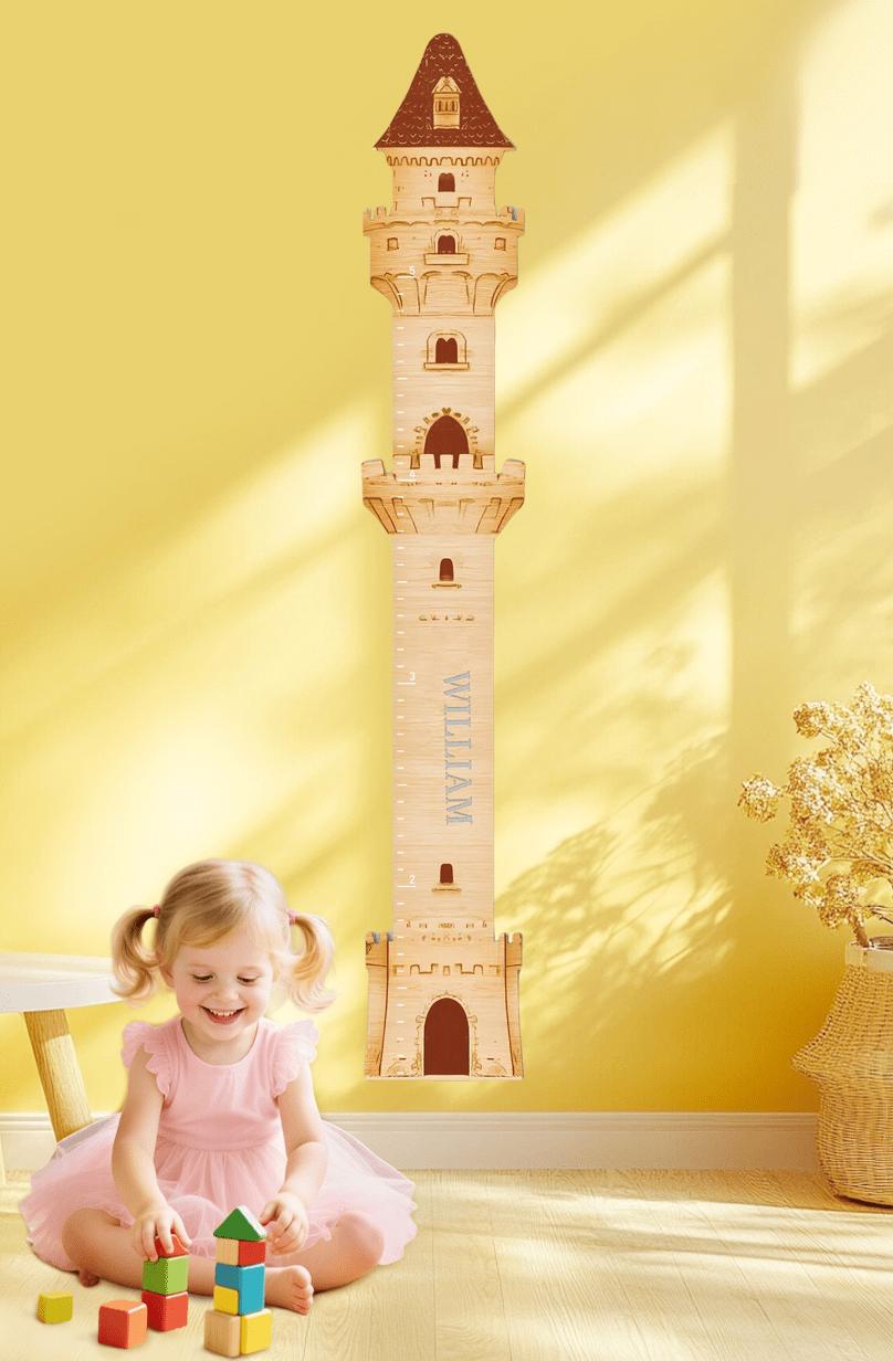 Personalized Wooden Castle Growth Chart Ruler