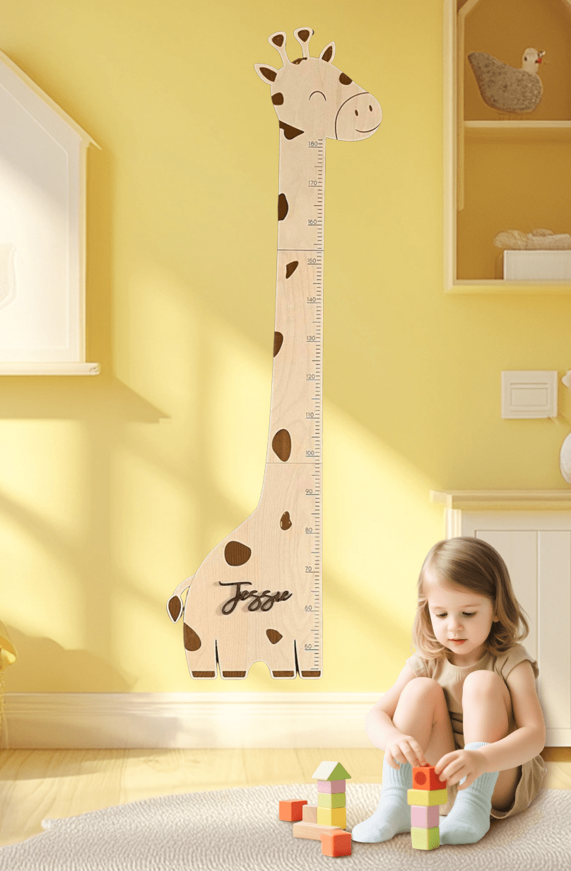 Personalized Wooden Giraffe Growth Chart Ruler