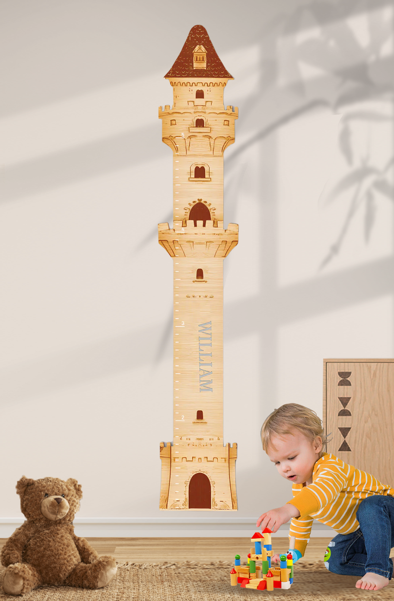 Personalized Wooden Castle Growth Chart Ruler
