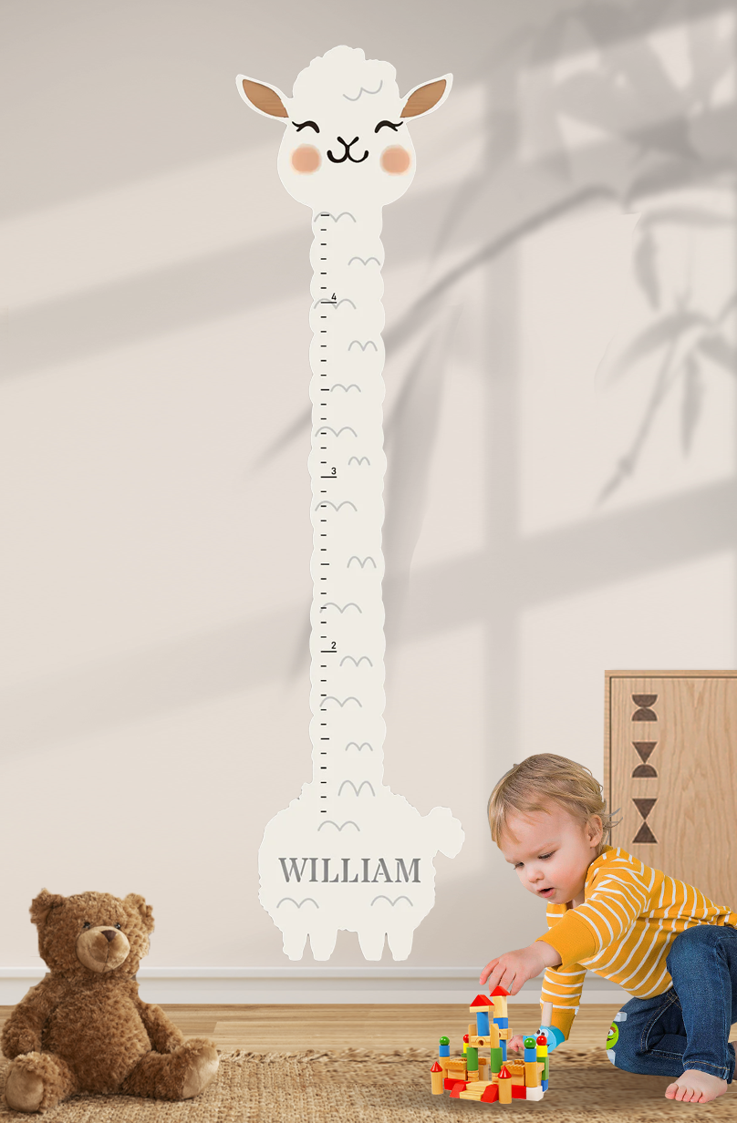 Personalized Wooden Llama Growth Chart Ruler